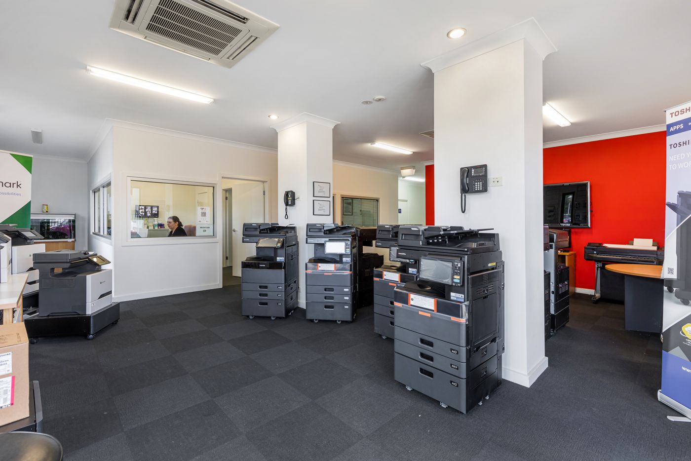 The Revolve Print showroom in East Bendigo with Toshiba multifunction devices on display